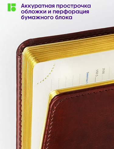 Ежедневник недатир., 160л, А5 кожзам, Berlingo "xGold" зол. срез. коричневый UD0_81503