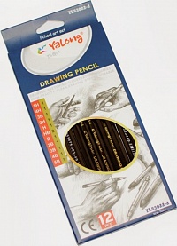 Карандаш  простой  набор  Yalong 12шт 5Н- 5В арт. YL83022-2