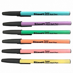 Ручка шарик. Luxor "Stick Pastel" синяя, 0,7 мм, ассорти (50шт уп.), арт.1230P/50