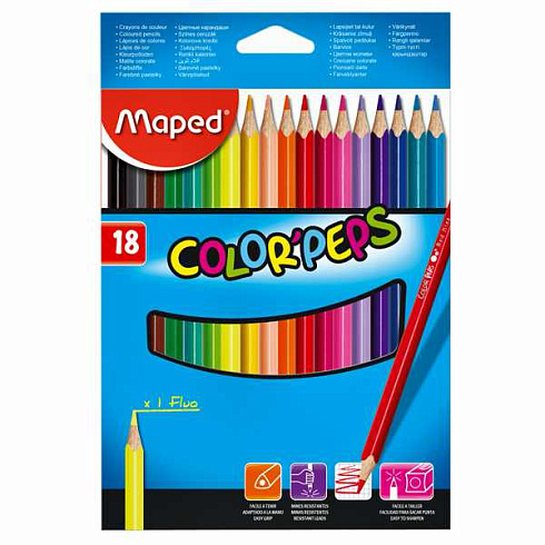 Карандаши  Maped  18 цв. арт.183218/832063