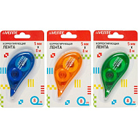 Корректор ленточный "deVENTE" 5ммх08м, фронт. аппликатор,3цв ассорти 4062104