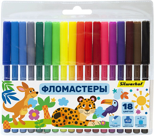 Фломастеры 18 цв. Веселые друзья, вент колп. 1830296