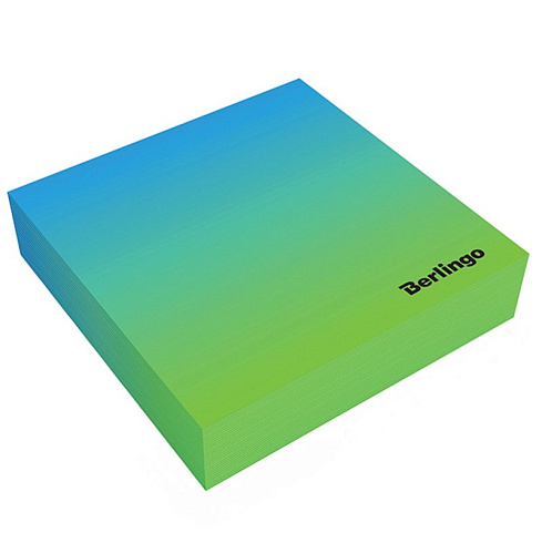Блок д/заметок 8,5х8,5х2см, 200л Berlingo "Radiance" декоративный на скл. голубой/зеленый LNn_00050