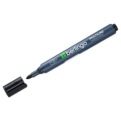 Маркер перманентный Berlingo "Multiline PE300" черный, пулевидный, 3мм BMc_16201