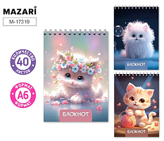 Блокнот А6 40л. на гребне кл. обл.картон М-17319