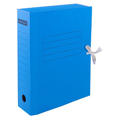 Папка архивная короб 75мм на завязках синий OfficeSpace 225429