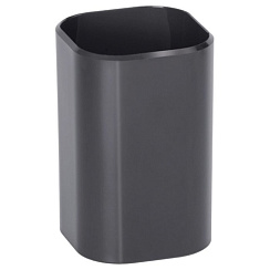 Подставка-стакан СТАММ "Фаворит", пластик., квадратная, черная ПС-30473