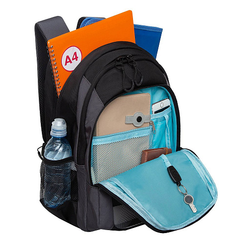 Рюкзак GRIZZLY RВ-352-2 серый-черный