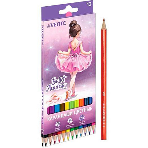 Карандаши 12 цв. "deVENTE.Ballet Academy" 12 цветов, 2М шестигр. 5022535