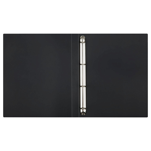 Папка на кольцах 4-к OfficeSpace "Вита" А4, 25мм, 500мкм, пластик, черная 373336