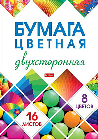 Бумага цветная А4 16л. 8 цв двухстор. "Мозайка" 16Бц4_24266