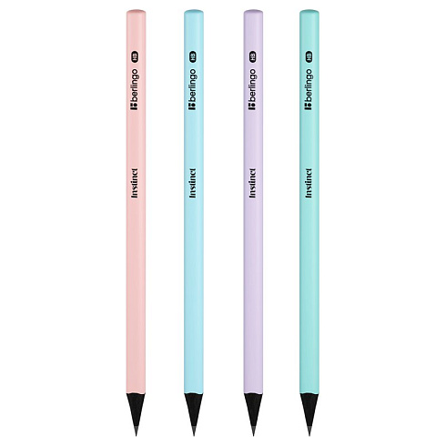 Карандаш черног. Berlingo "Instinct" HB, трехгранный, черное дерево, заточен BP01196