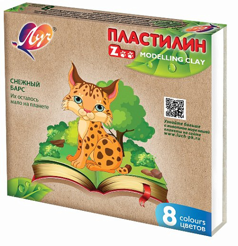 Пластилин "Мини" ZOO ("Луч") 8 цв. 120г 29С 1720-08