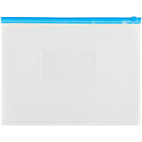 Папка-конверт на молнии OfficeSpace A4, прозрачная, 150мкм, молния синяя 329760