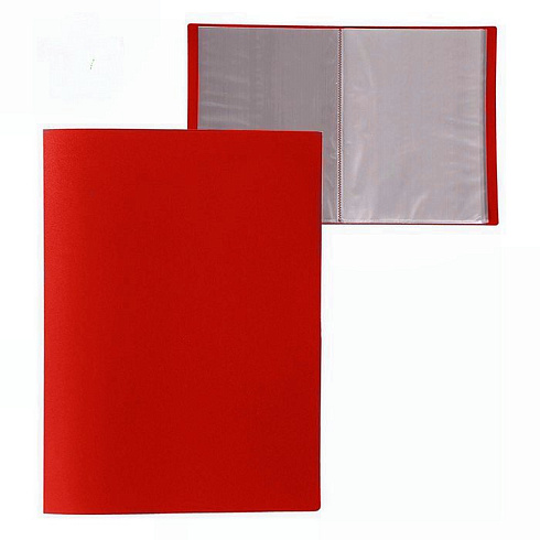 Папка с файлами 10ф "BASIC", 0,50 мм, красная 255066-27