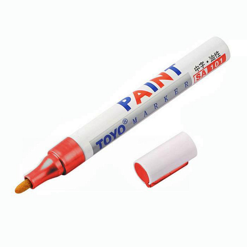 Маркер по металлу красный TOYO(12 шт. в уп)
