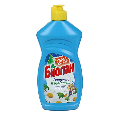 Средство жидкое моющее для мытья посуды БИОЛАН 450 мл Глицерин и ромашка (Фито защита)