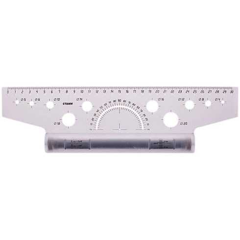 Линейка- рейсшина, металл. ролик 30 см арт.ЛР25