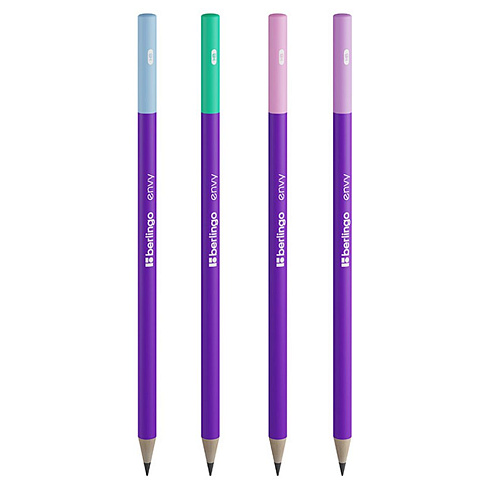 Карандаш черног. Berlingo "Envy" HB, круглый, заточен., ассорти BP01325