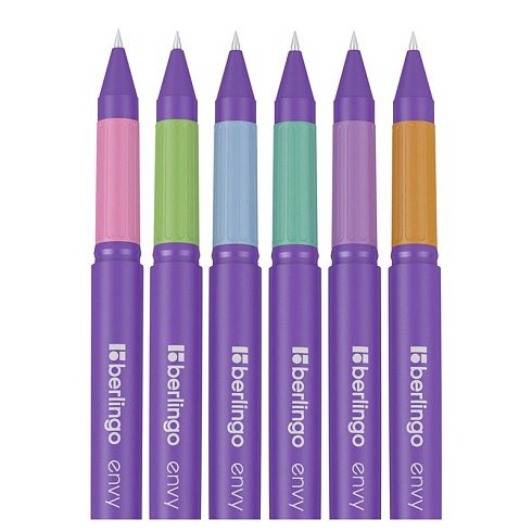 Ручка шар. "Berlingo" ""Envy" синяя, 0,7мм, игольчатый стержень, грип, корпус ассорти CBp_07990