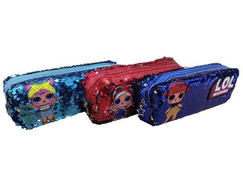 Пенал косметичка 1 отдел. с пайетками LOL