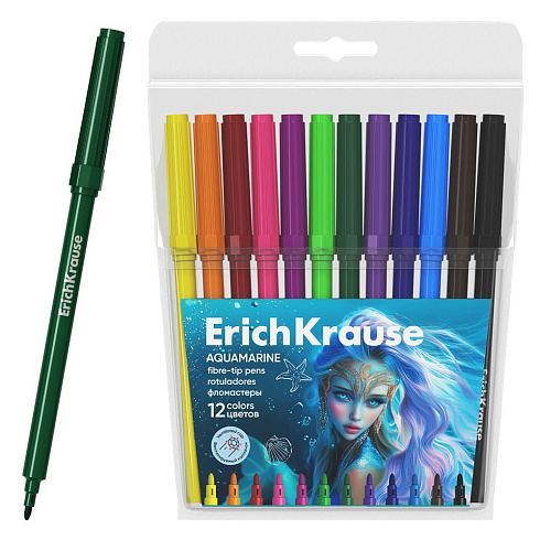 Фломастеры 12цв ErichKrause Aquamarine, 65184