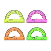 Транспортир "Стамм" 180гр. 8см NEON Cristal ТР010 