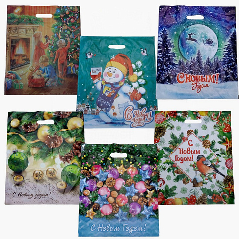 Пакет полиэтиленовый 40х50 Новогодний
