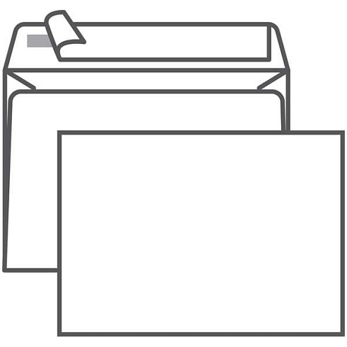 Конверт 4,5х6,38, 114х162 белый силикон С6