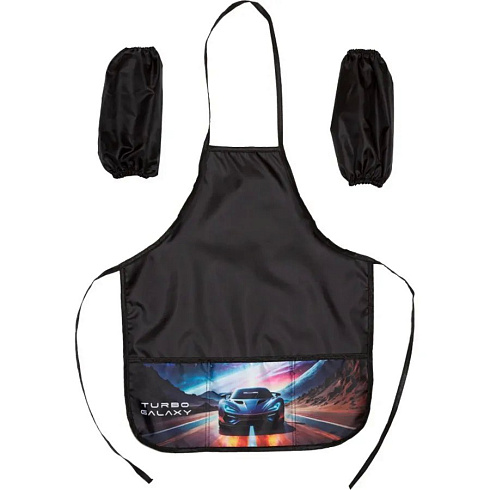 Фартук д/труда "deVENTE.Turbo Galaxy" 45x54см (M) 3 кармана, нарукав. водоот. ткань черн. 7042650